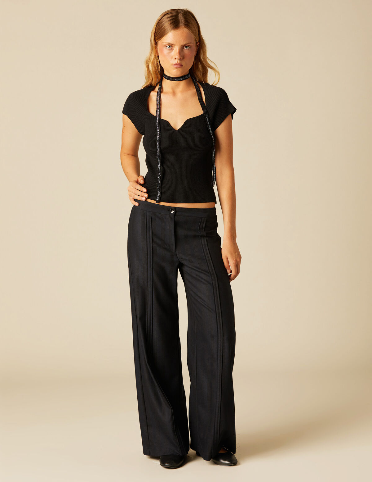 BLUE SADDLE POCKET TROUSERS