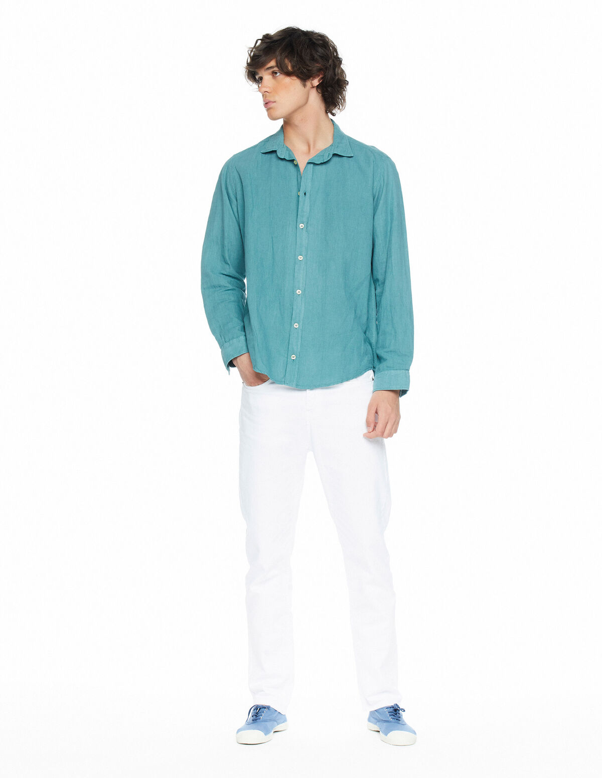 White 5-pocket trousers