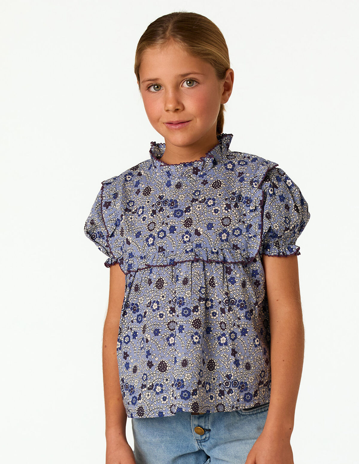 BLUE FLORAL PRINT SHIRT 