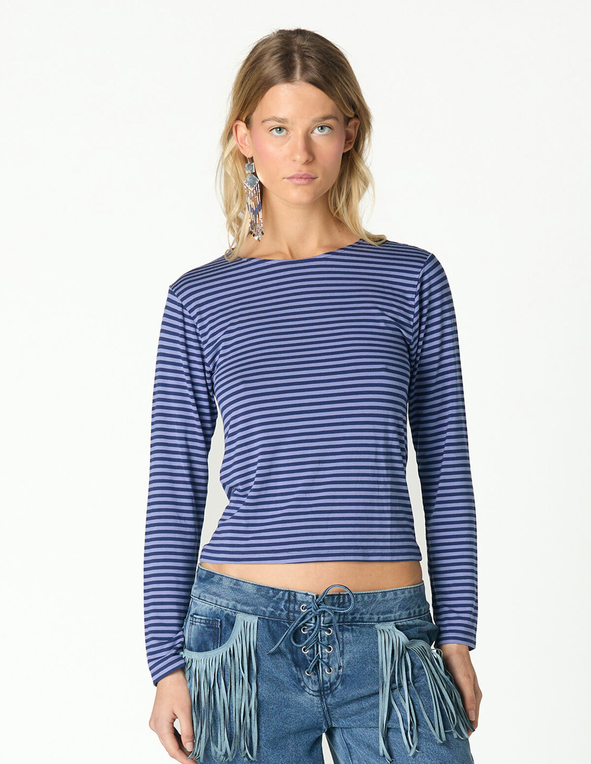 BLUE STRIPED T-SHIRT