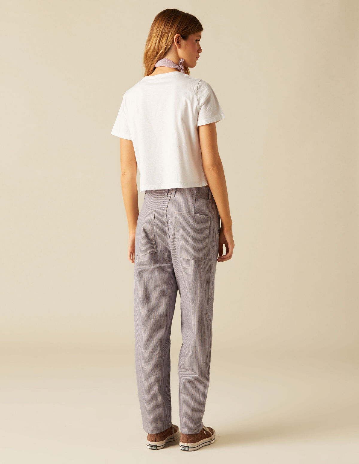 PANTALÓN CHINO RAYAS AZUL