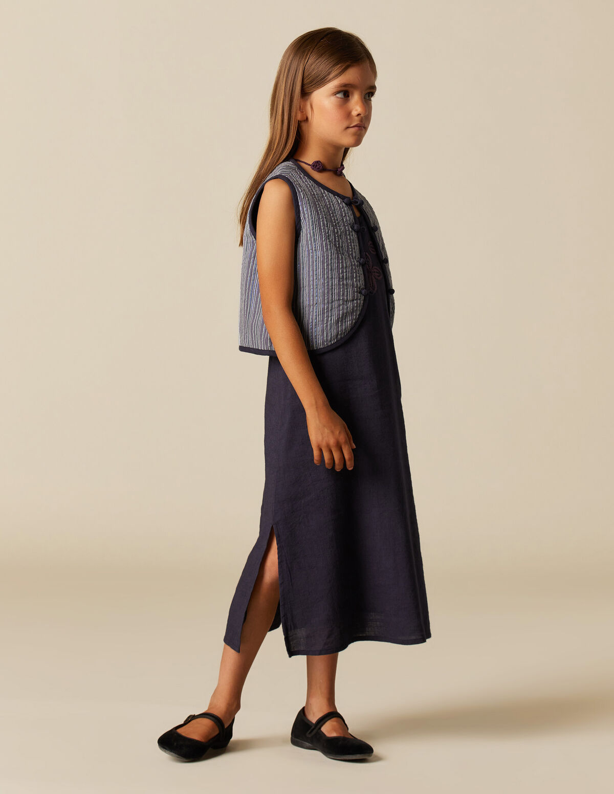 COLETE RISCA AZUL LÚREX