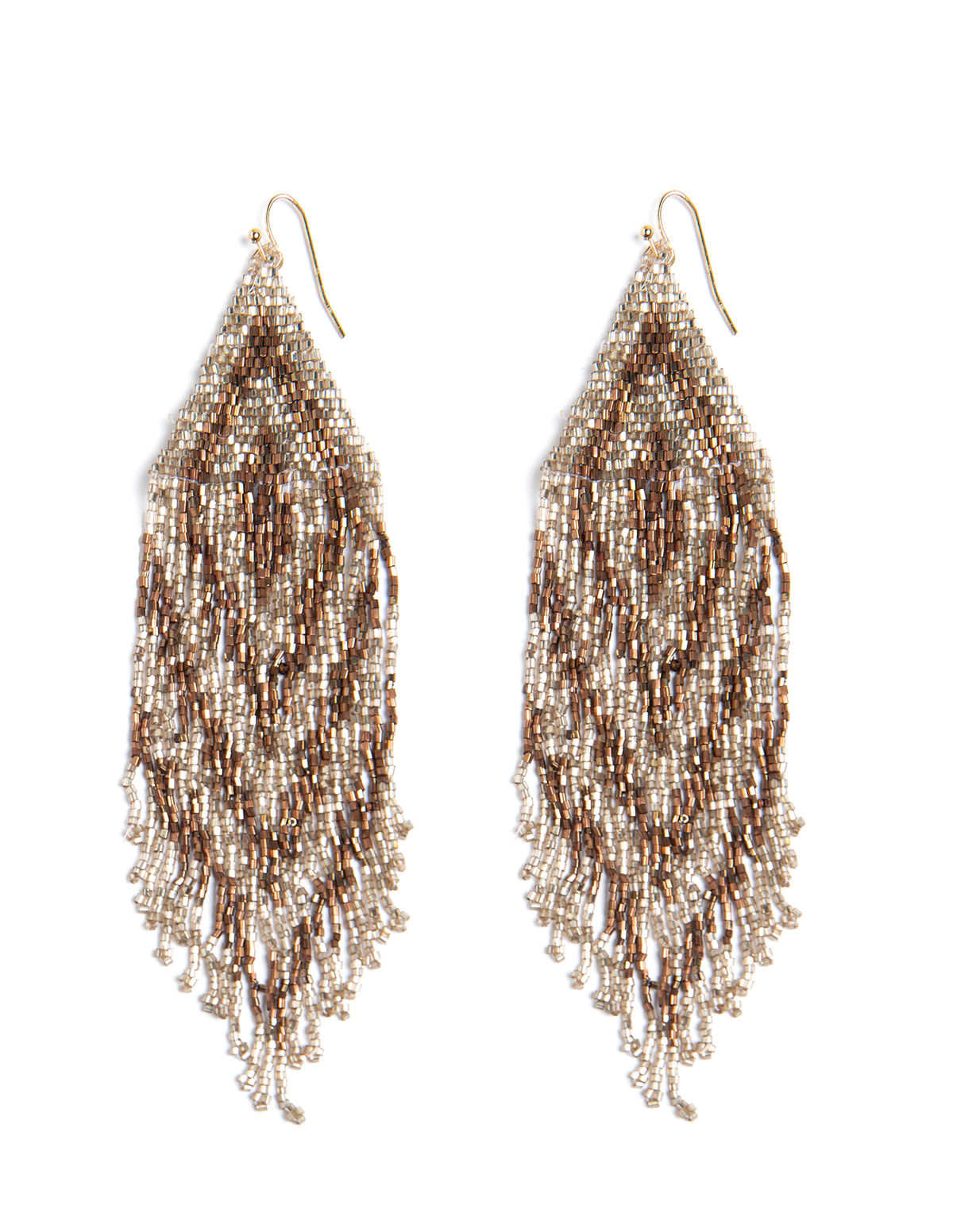 GOLD AND BROWN BEAD EARRING