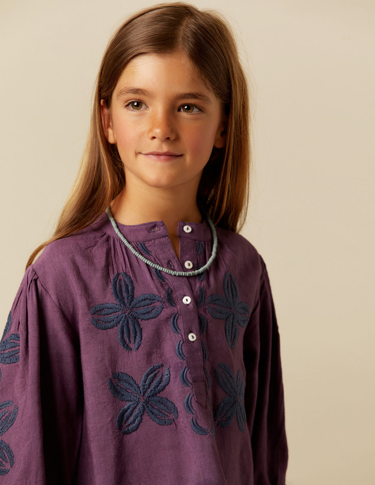 BLUE EMBROIDERED SHIRT