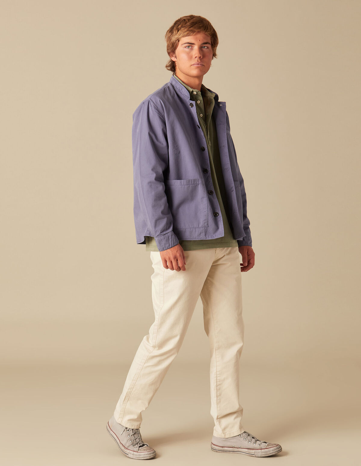 VESTE COL MAO BLEUE