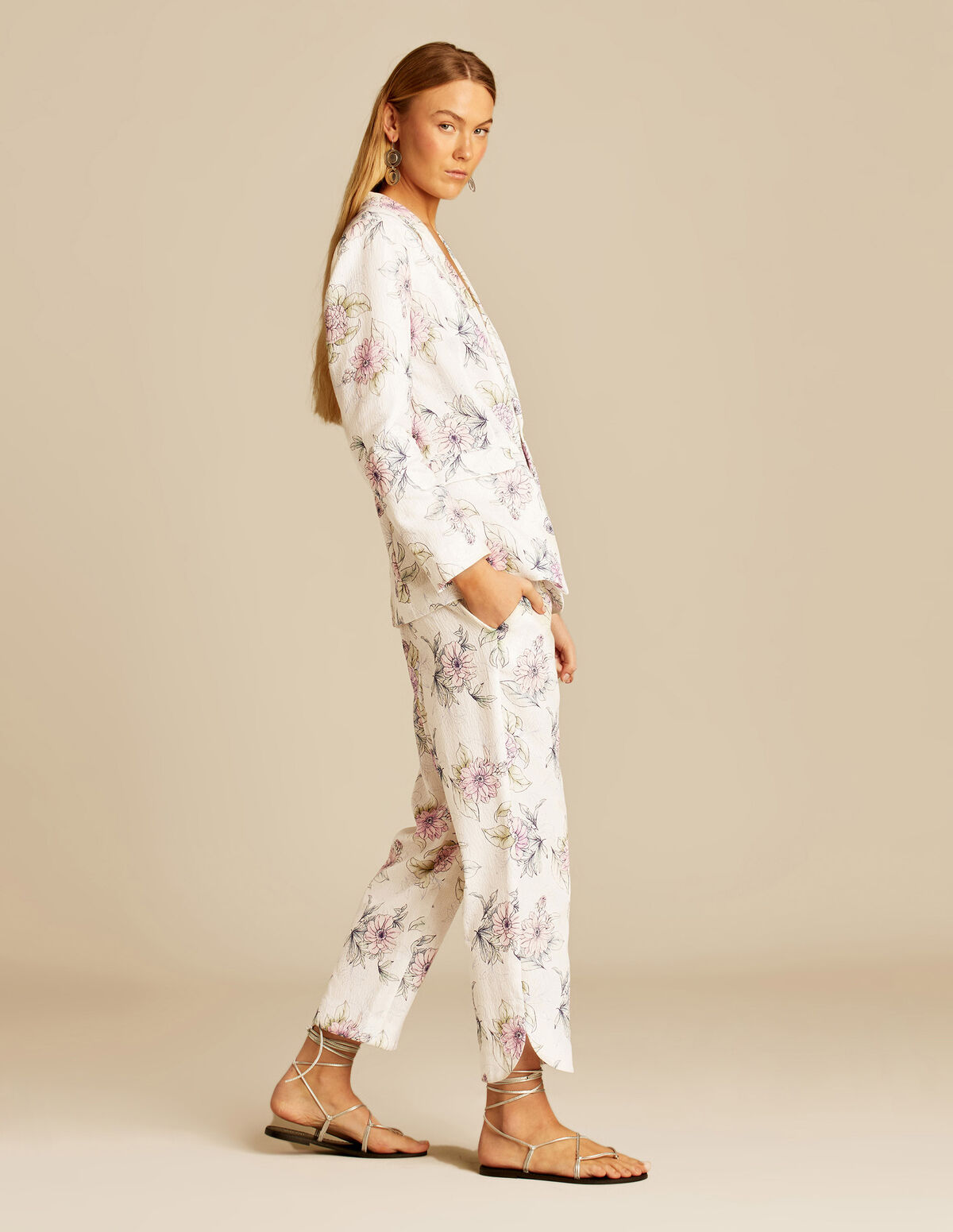 PANTALON ONDE LATÉRALE FLEUR