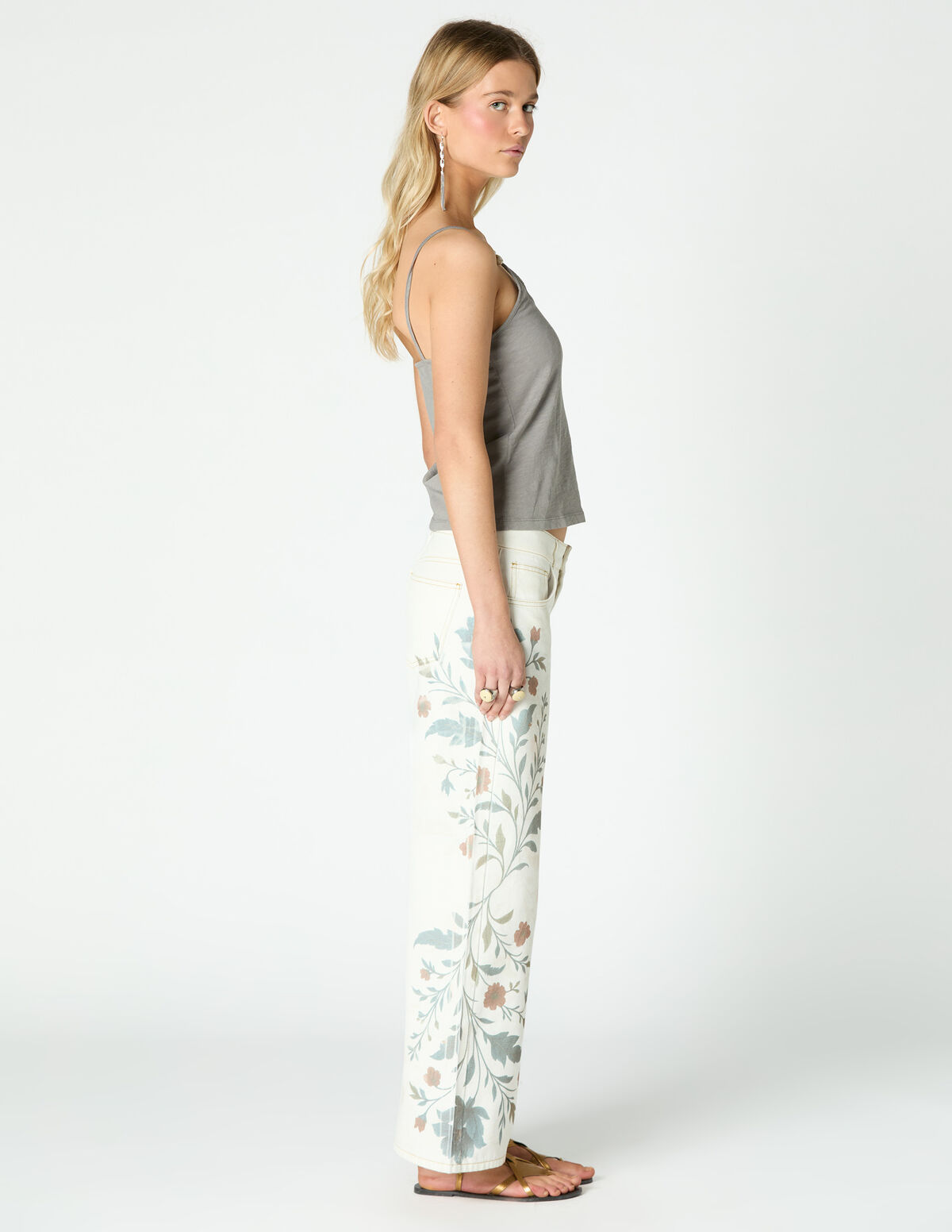 PANTAL&Oacute;N DENIM AZUL PRINT