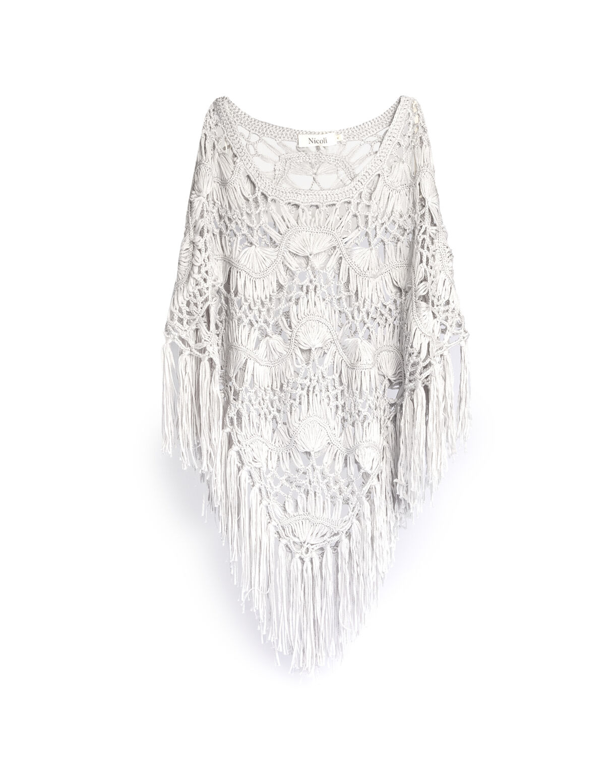 PONCHO CROCHET IRON GREY