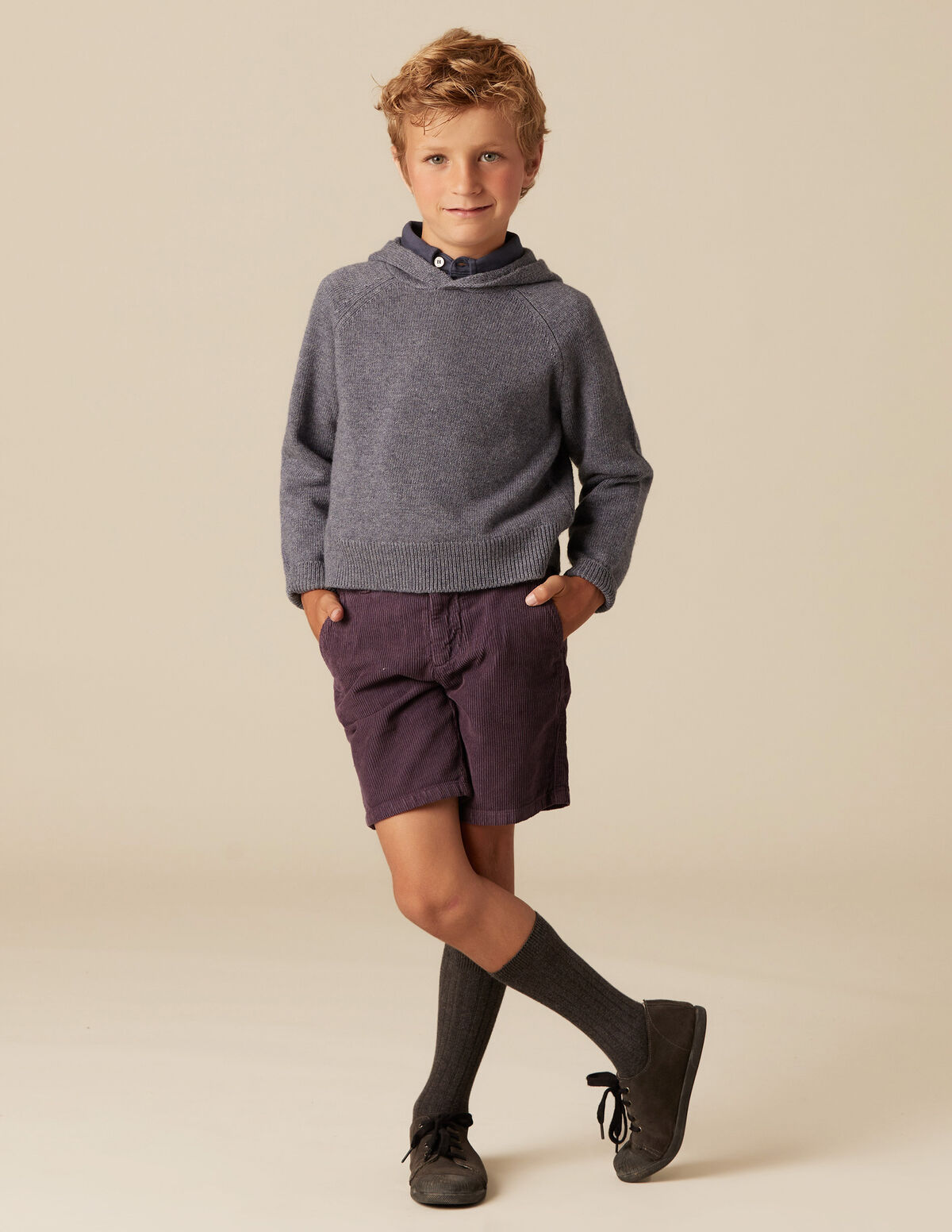 BOYS BLUE CORDUROY CHINO SHORTS