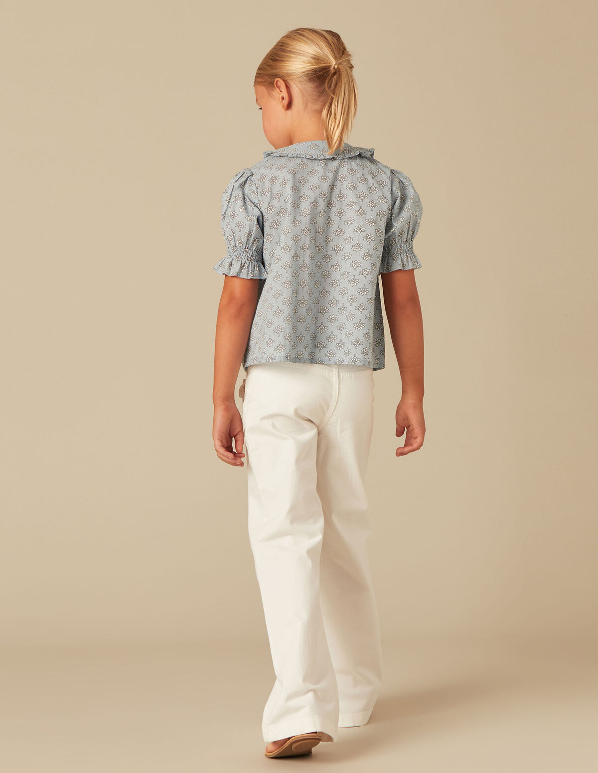 Pantalon rabat poches jean bleu