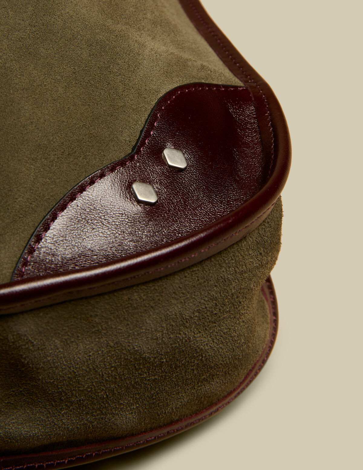 KHAKI SUEDE SHOPPING BAG