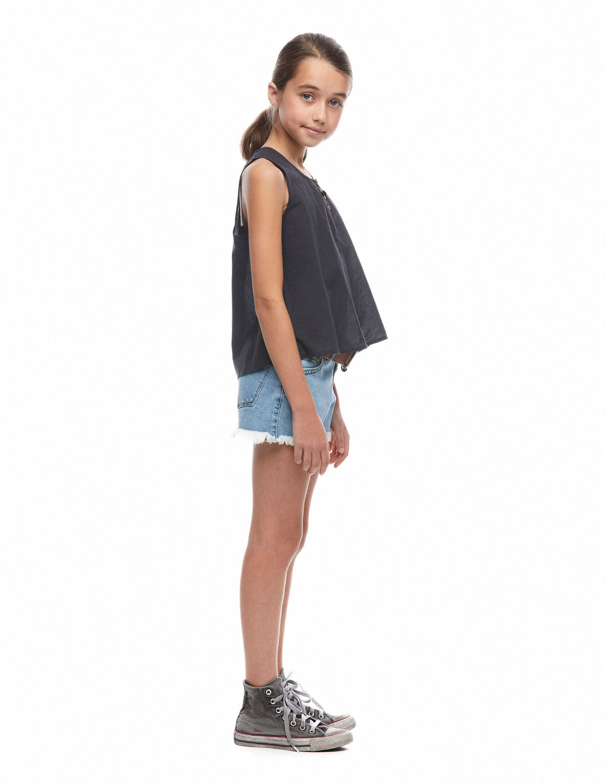 Camisa botones azul