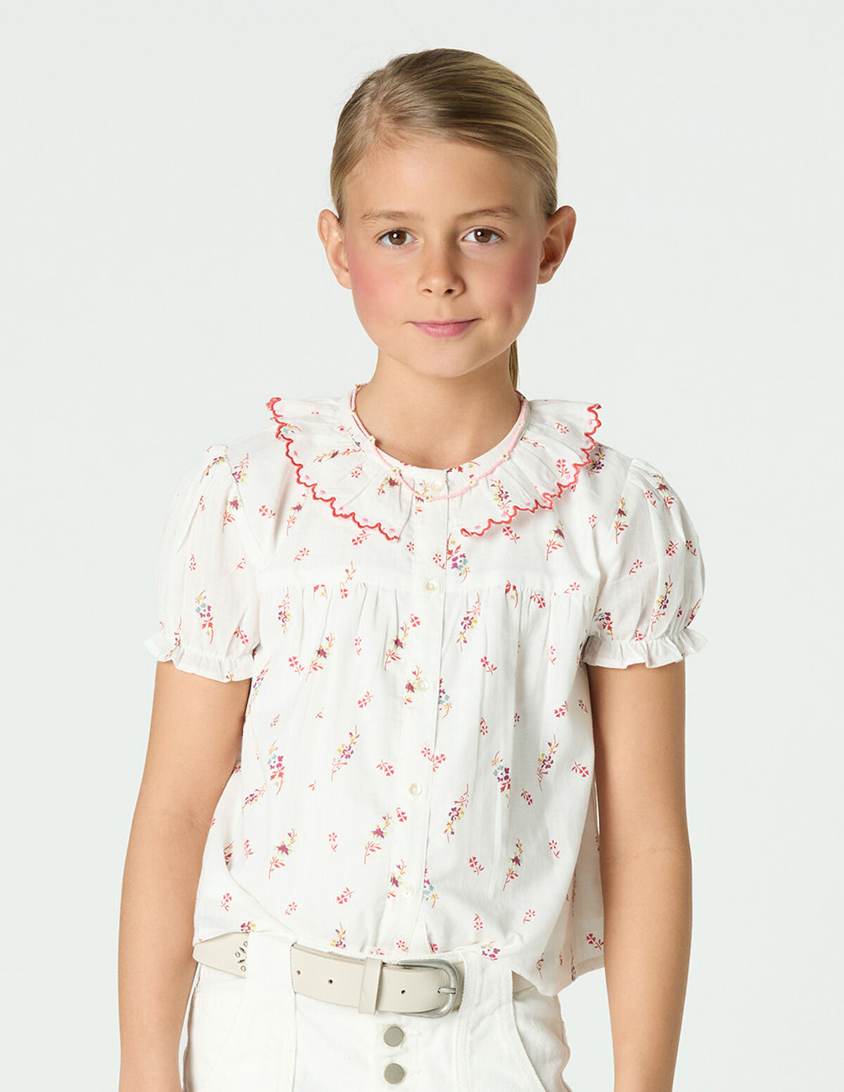 BLUE FLOWER PRINT SHIRT