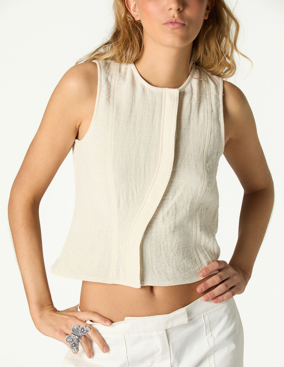 TOP CRUZADO ASSIM&Eacute;TRICO CRU