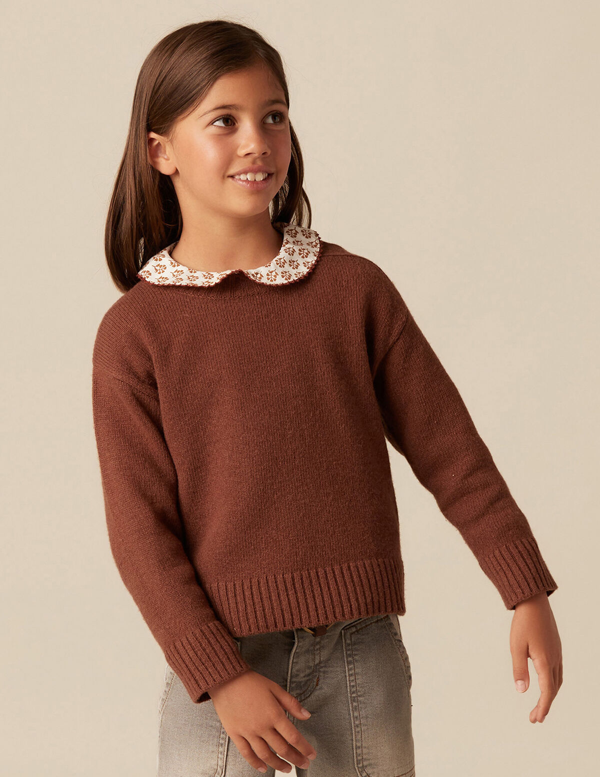 BROWN KNIT JUMPER