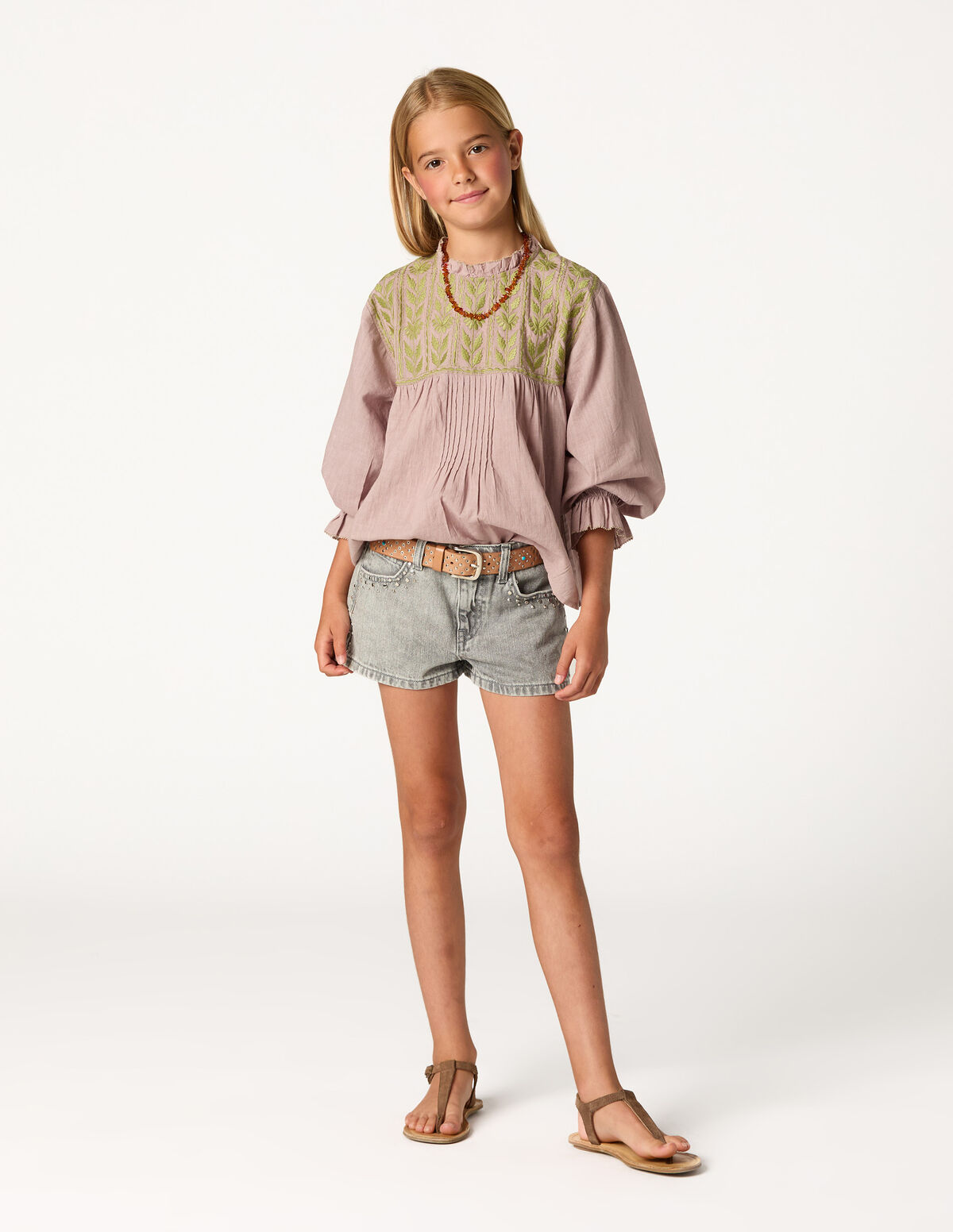 GREY STUDS SHORTS