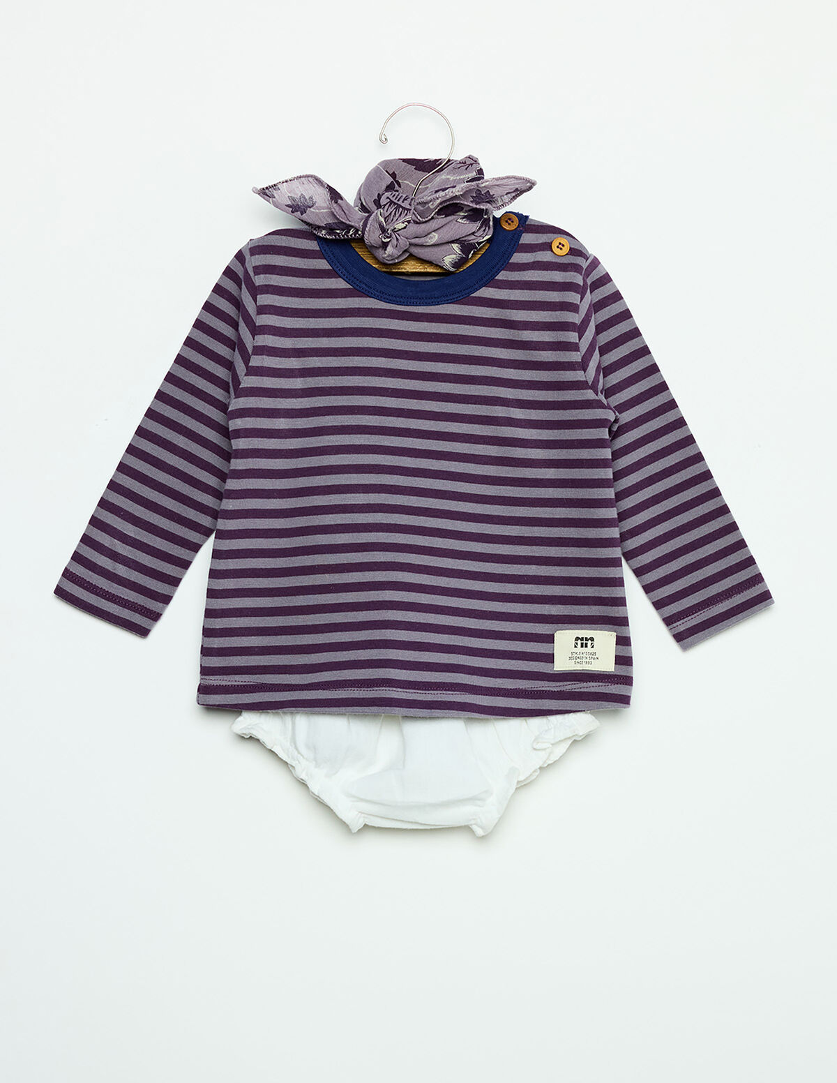 PURPLE STRIPED T-SHIRT