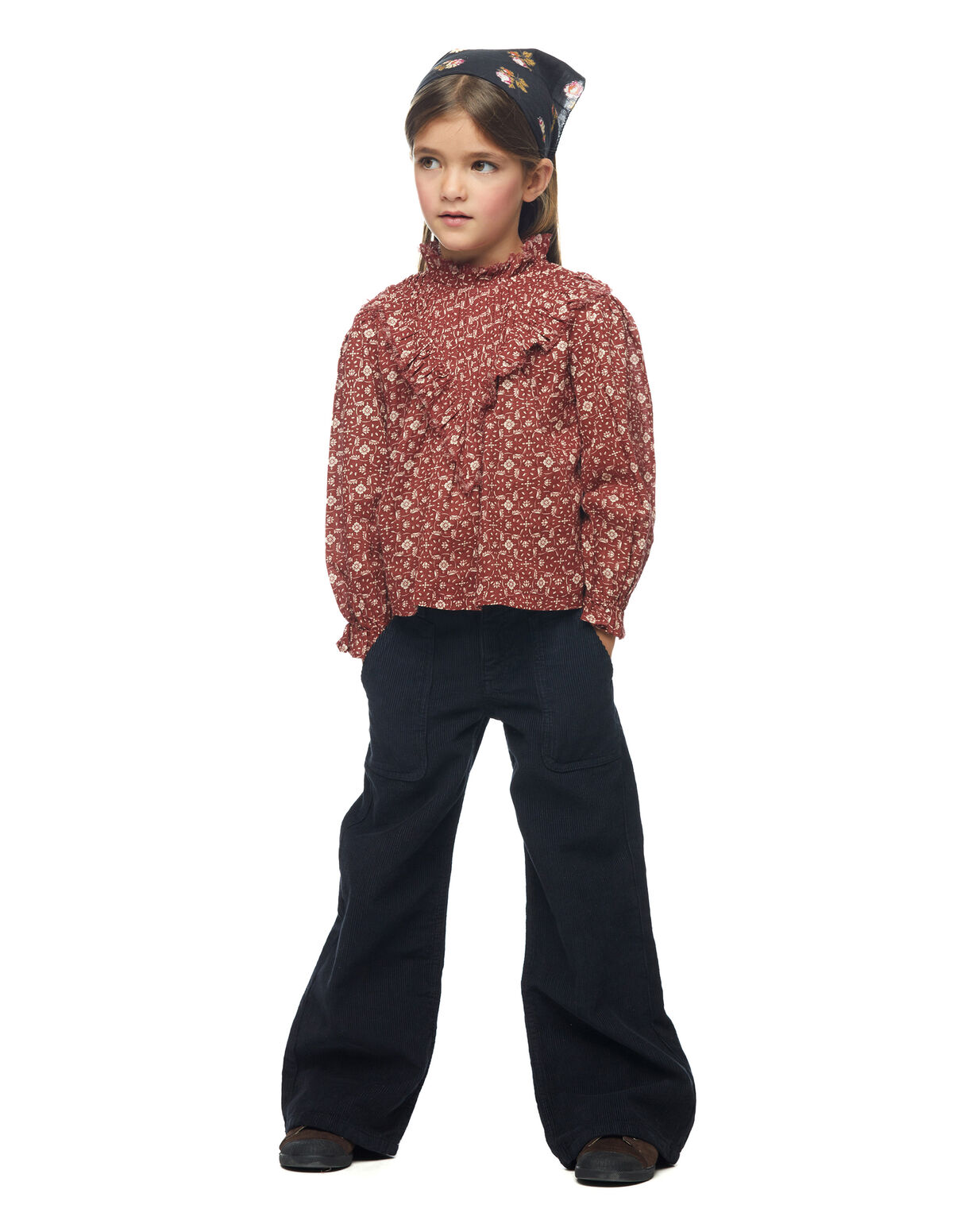 ANTHRACITE CORDUROY WIDE LEG TROUSERS