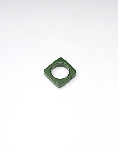 Green resin square ring - View all > - Nícoli