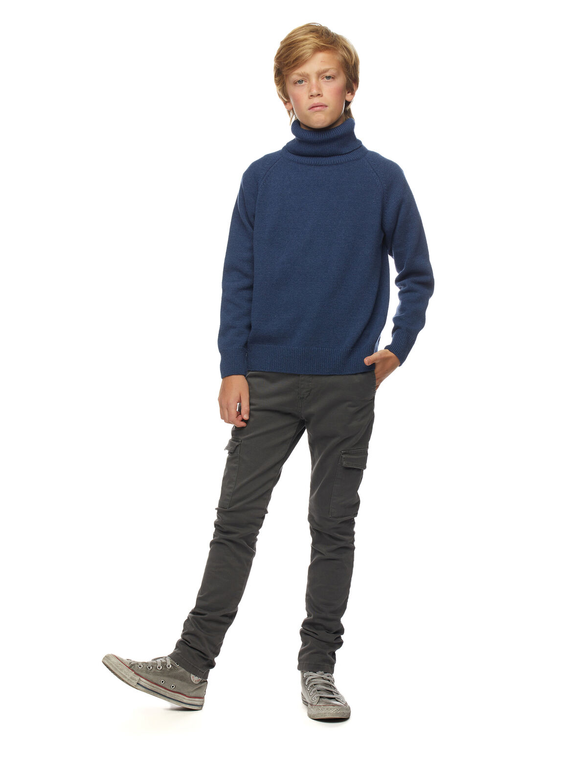 Pantalón cargo largo gris oscuro