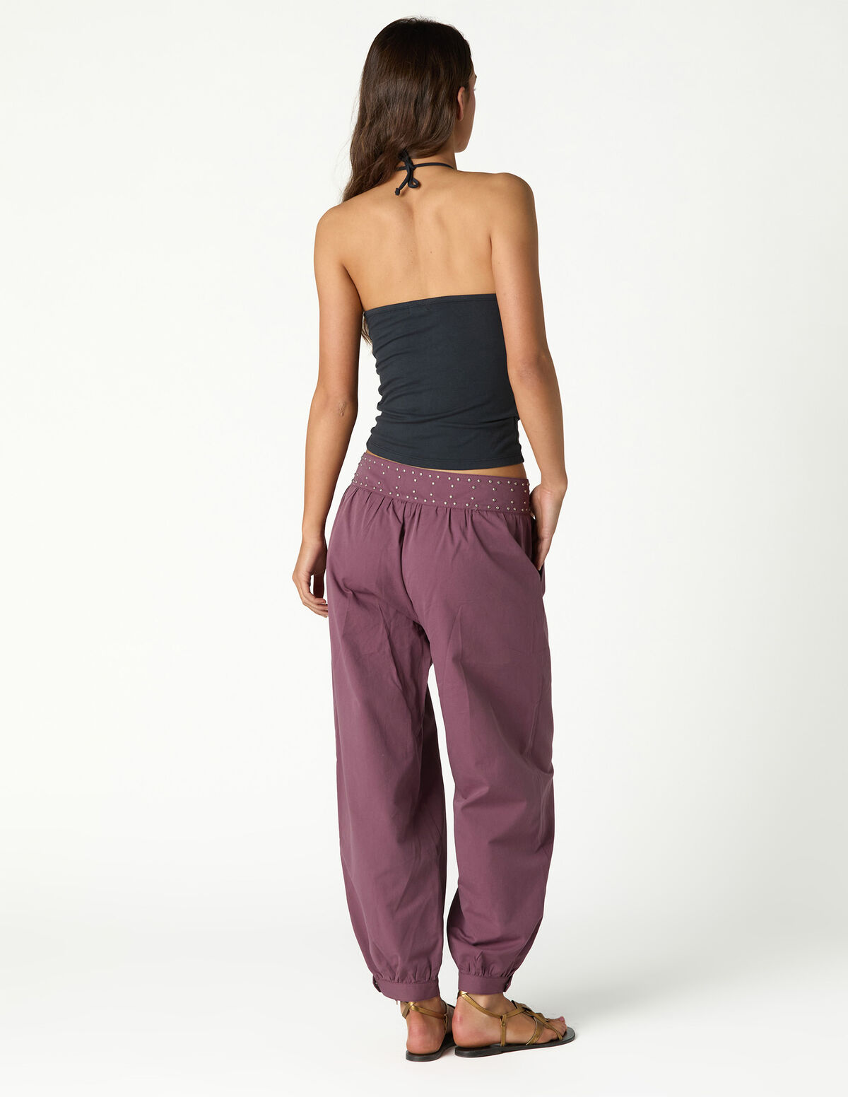 BLACK STUDDED TROUSERS