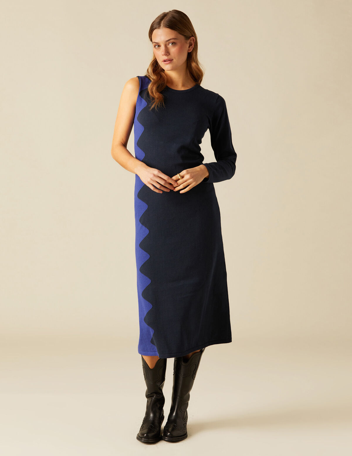 ROBE ASYMÉTRIQUE VAGUES