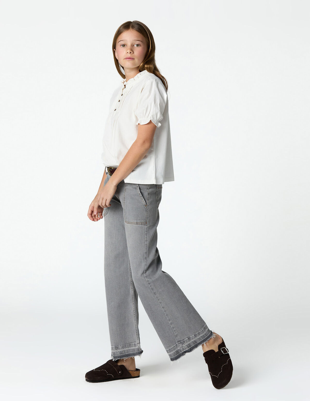 Blue wide leg jeans