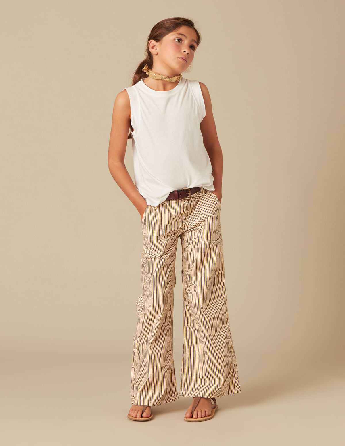 BROWN STRIPED TROUSERS