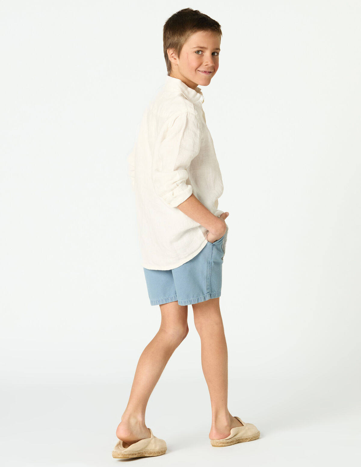 CAMISA GOLA BICO LINHO AZUL-ESCURO