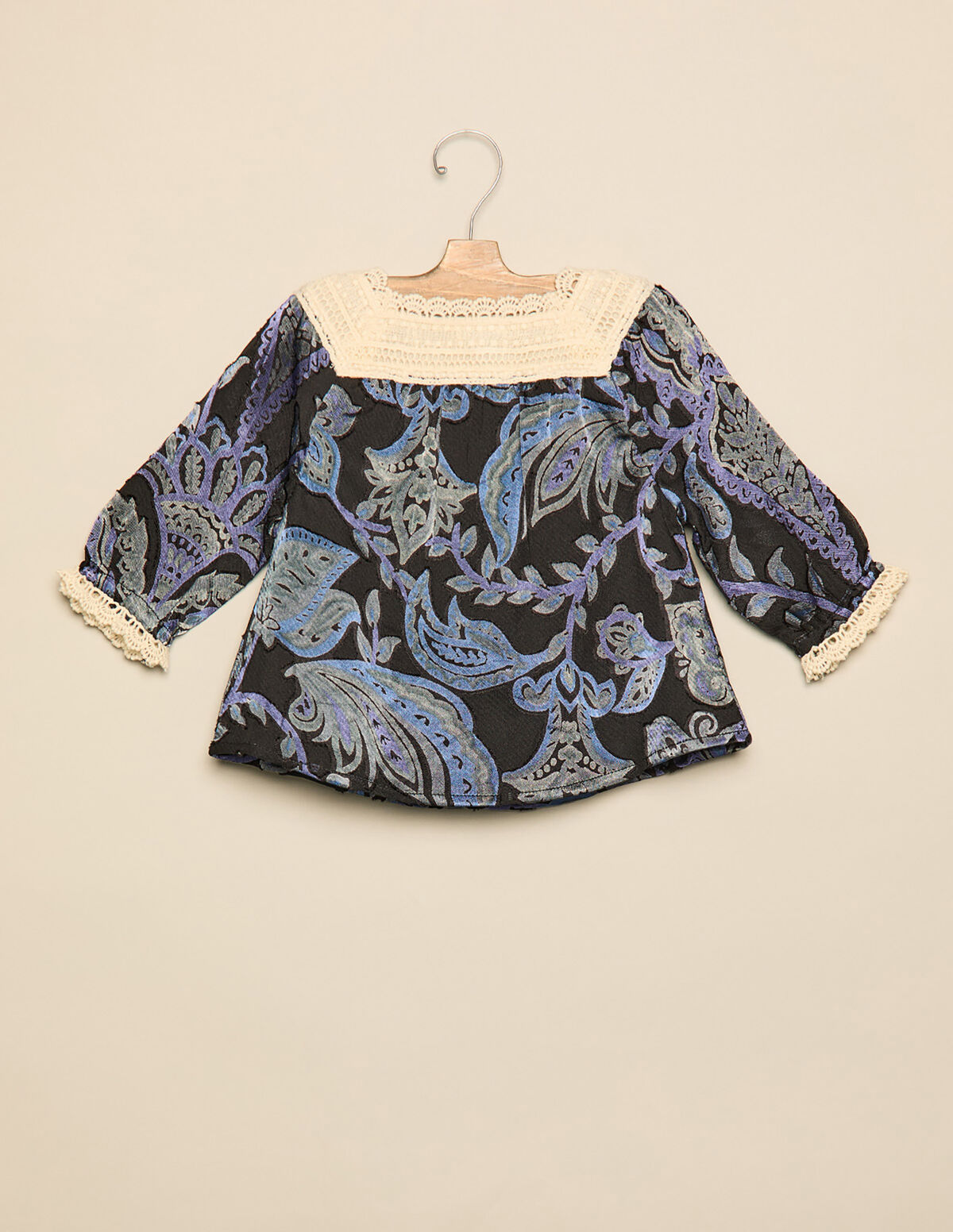 ROBE IMPRIMÉ DÉCORATIF BLEU