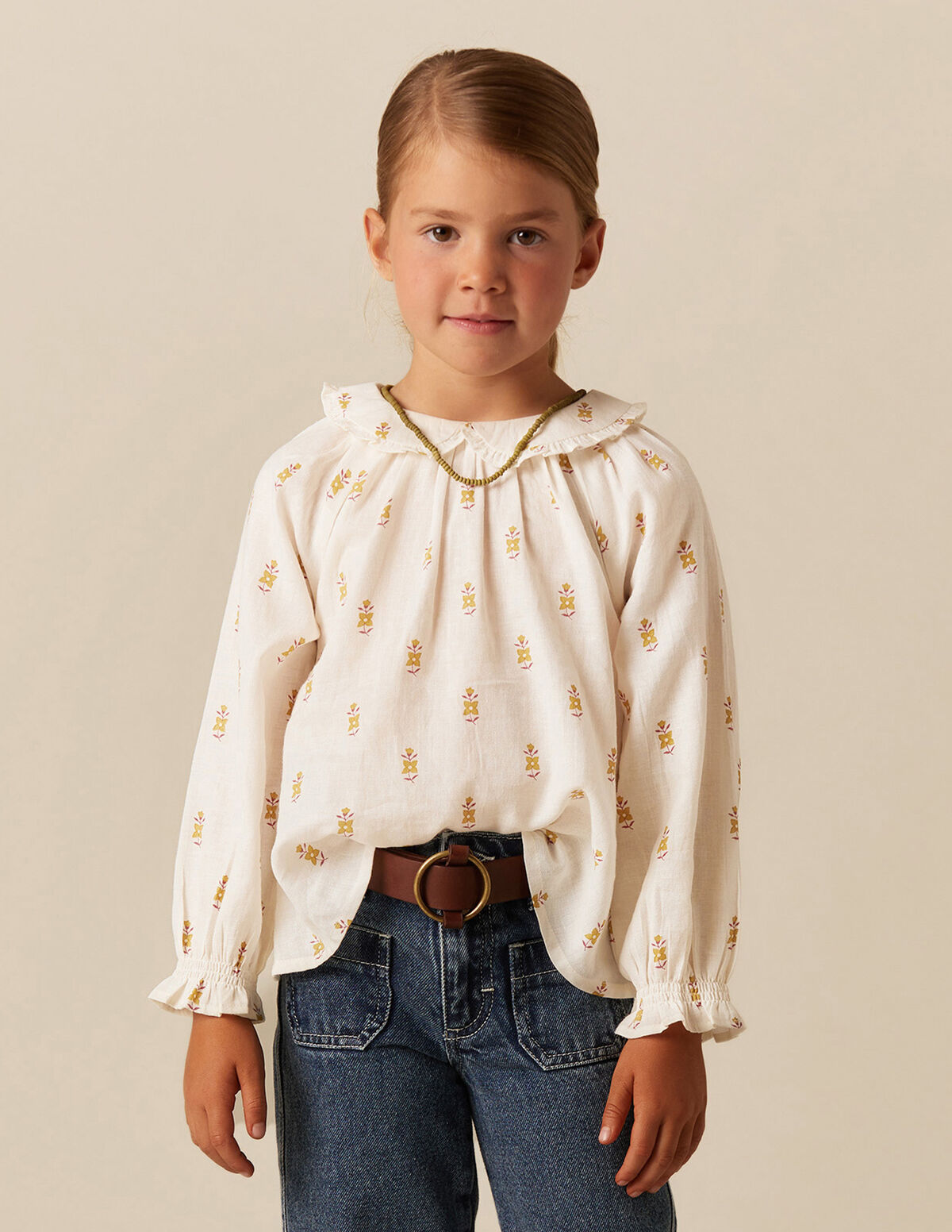 BLUE FLOWER PRINT SHIRT