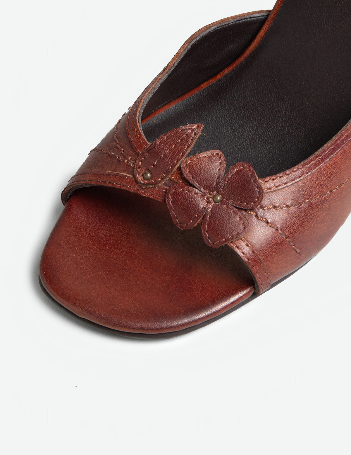 TAC&Oacute;N PIEL MARR&Oacute;N FLOR