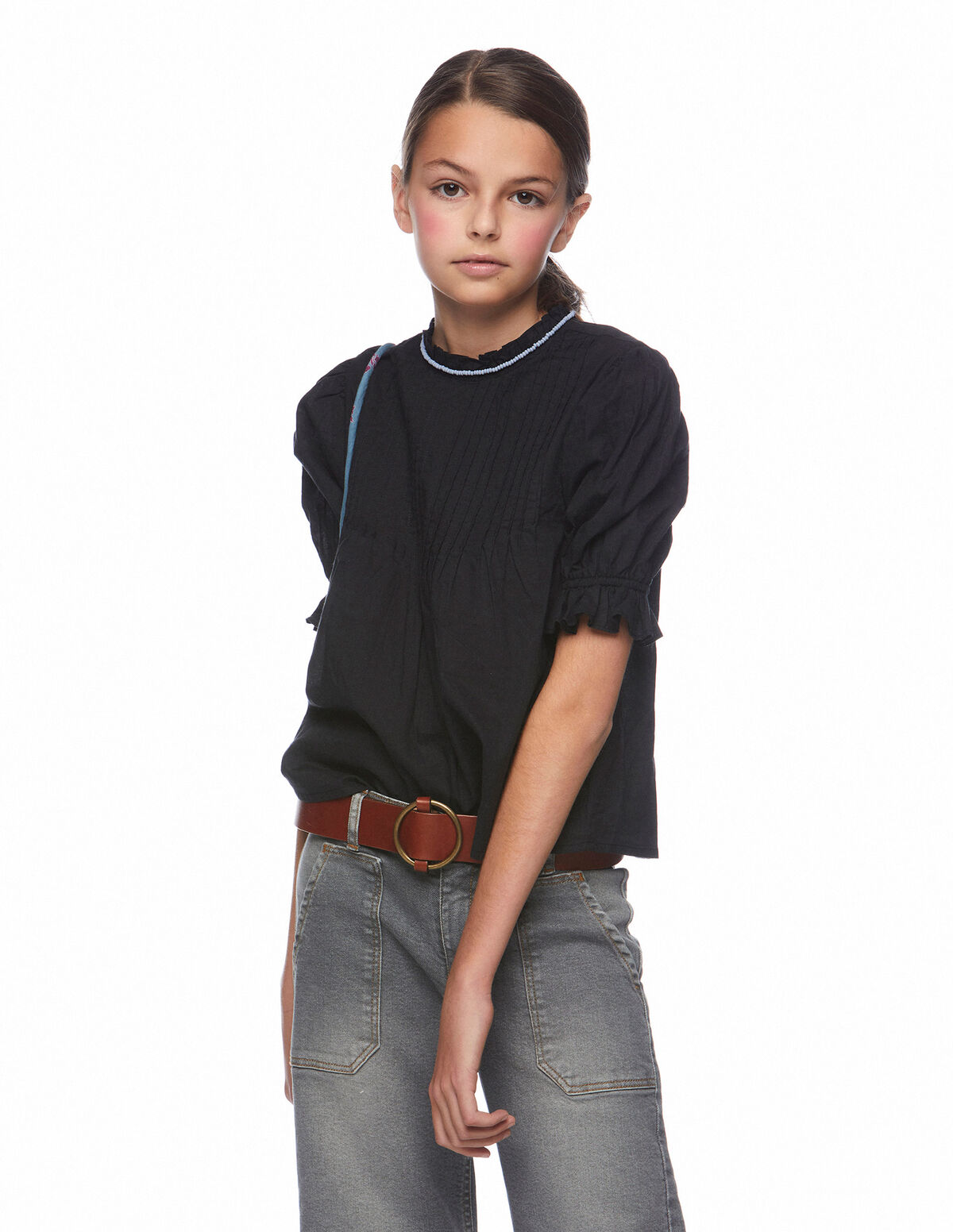 Camisa cuello perkins jaretas antracita