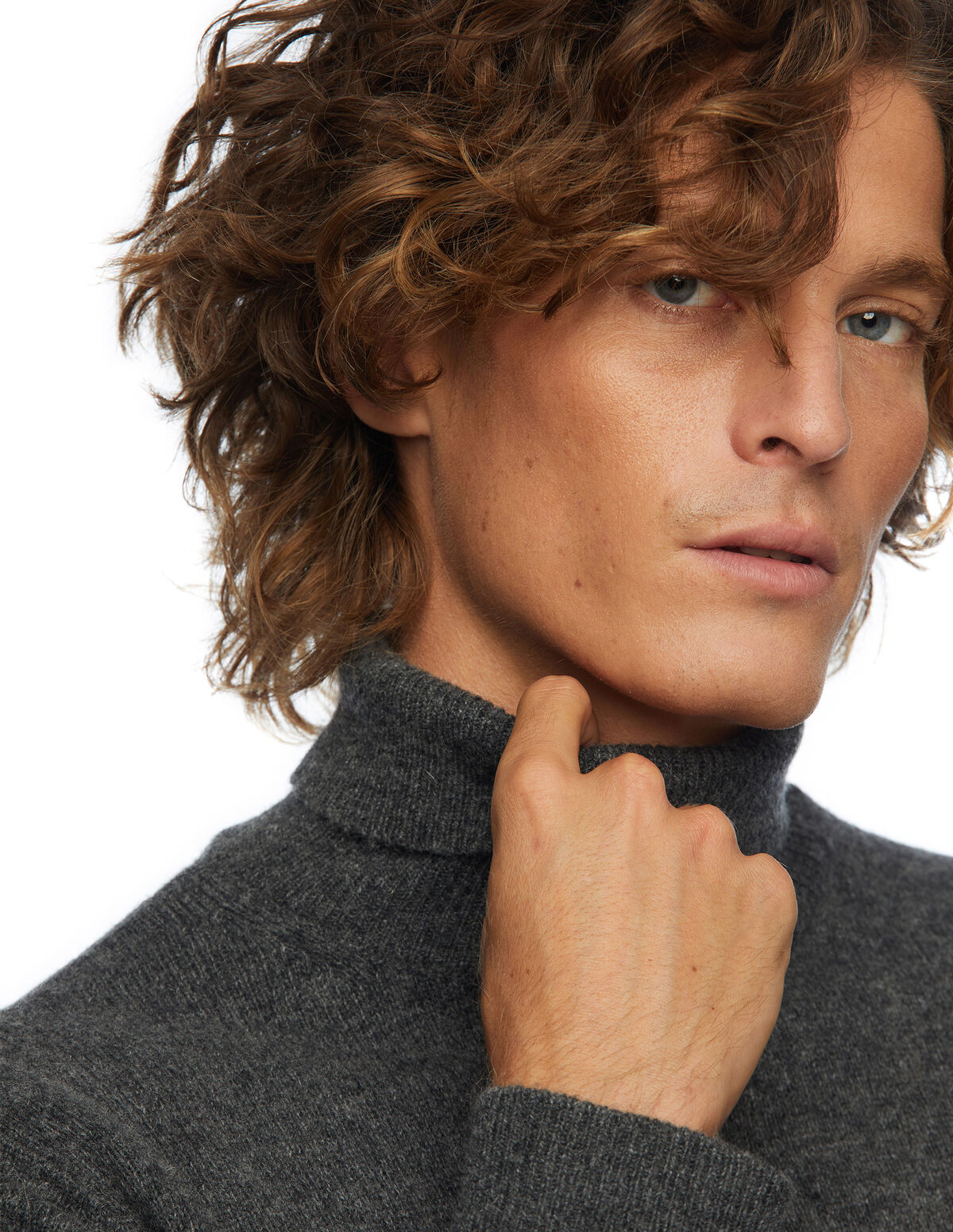 PULL GRIS ANTHRACITE COL ROULÉ