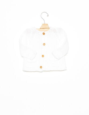 White jacket with pockets - Cardigans - Nícoli