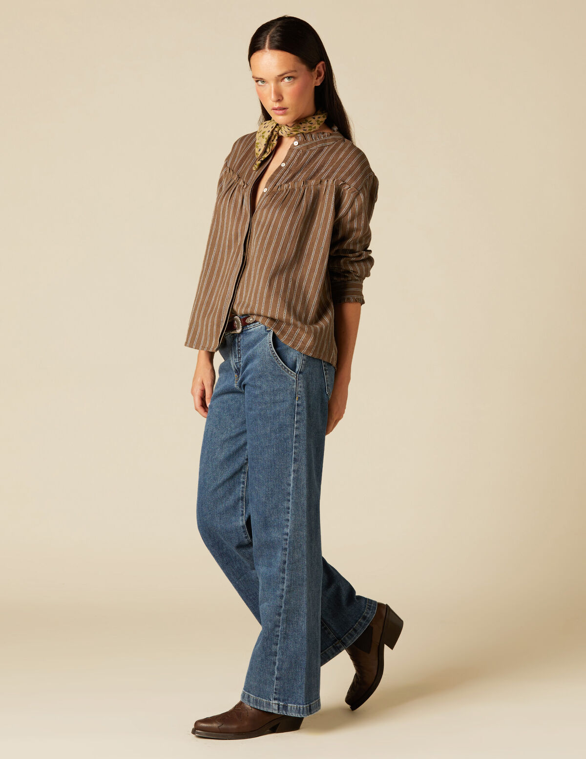 BROWN STRIPED SHIRT