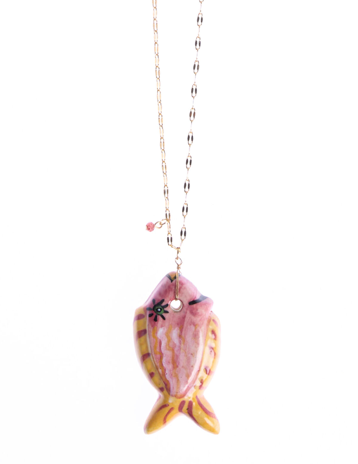 BLUE CERAMIC FISH NECKLACE