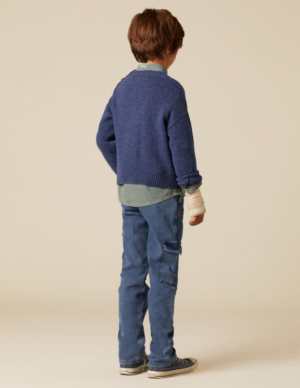BLUE BUTTONED JUMPER