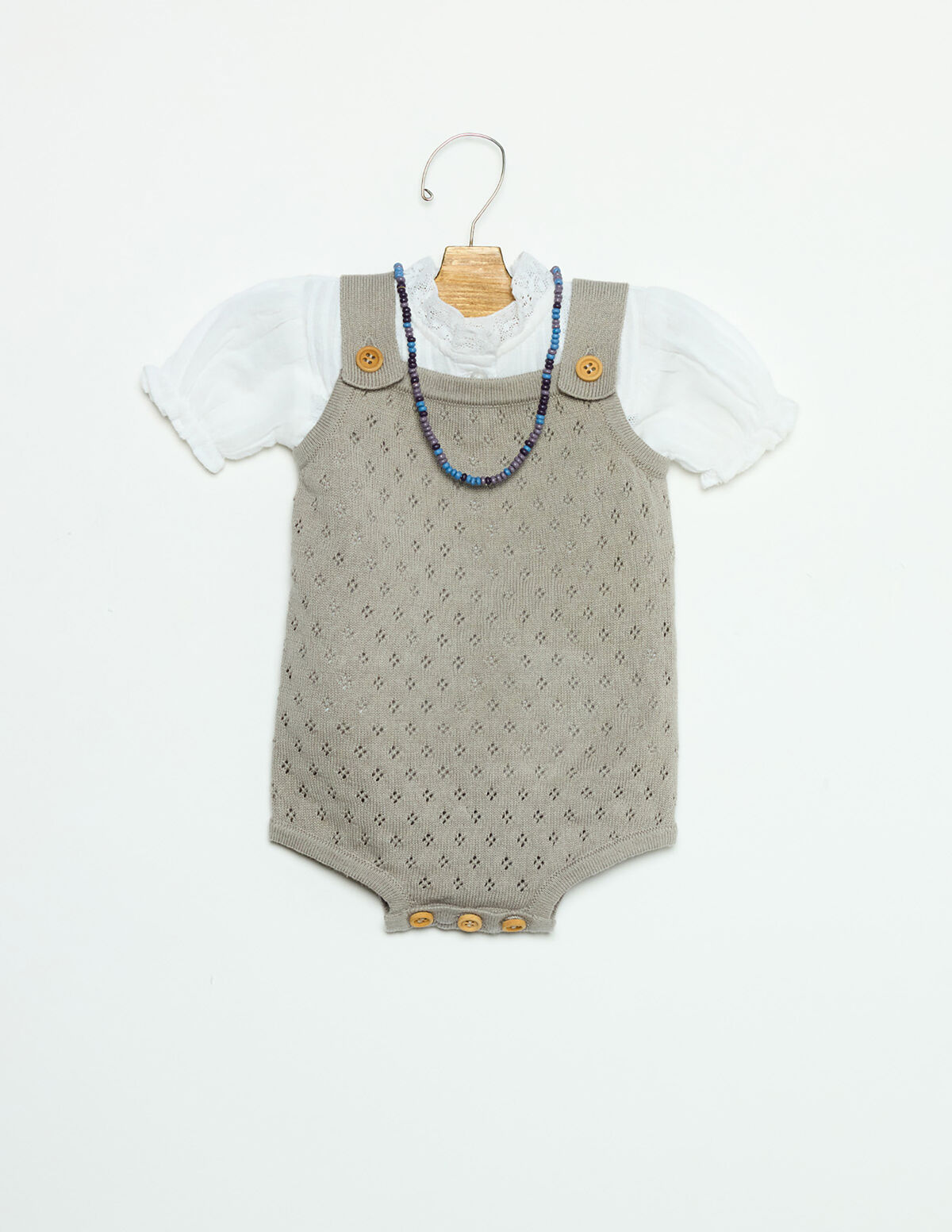 ANILINE BLUE KNIT PLAYSUIT