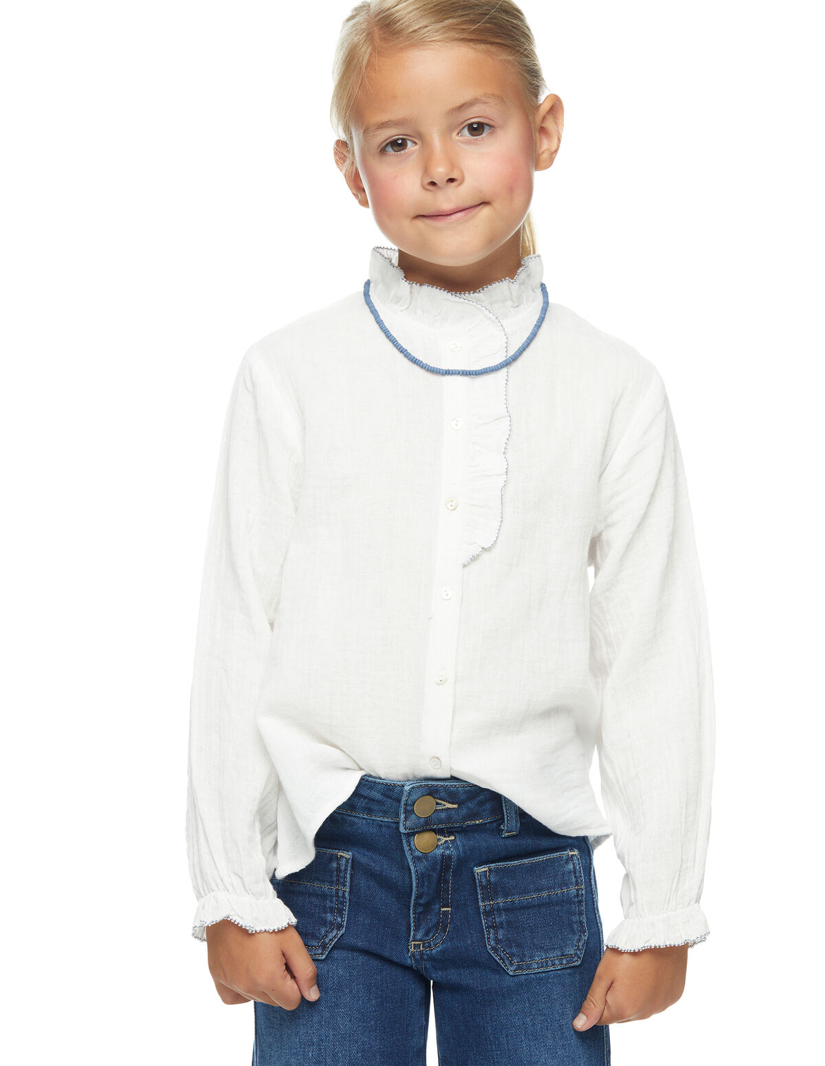 BERRY TOPSTITCHED SHIRT