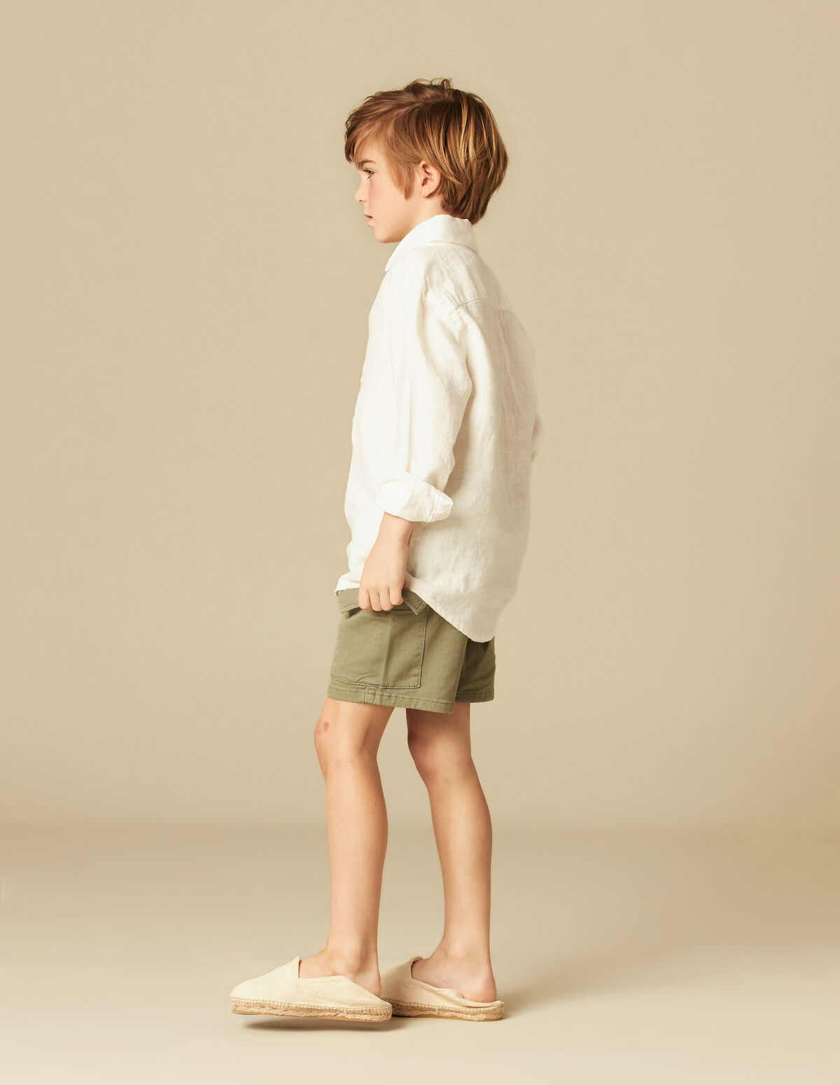 KHAKI CARGO BERMUDA SHORTS