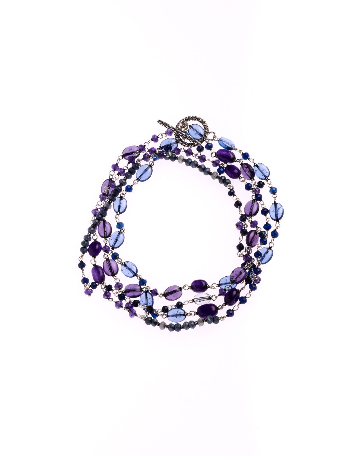 LONG BLUE STONES NECKLACE