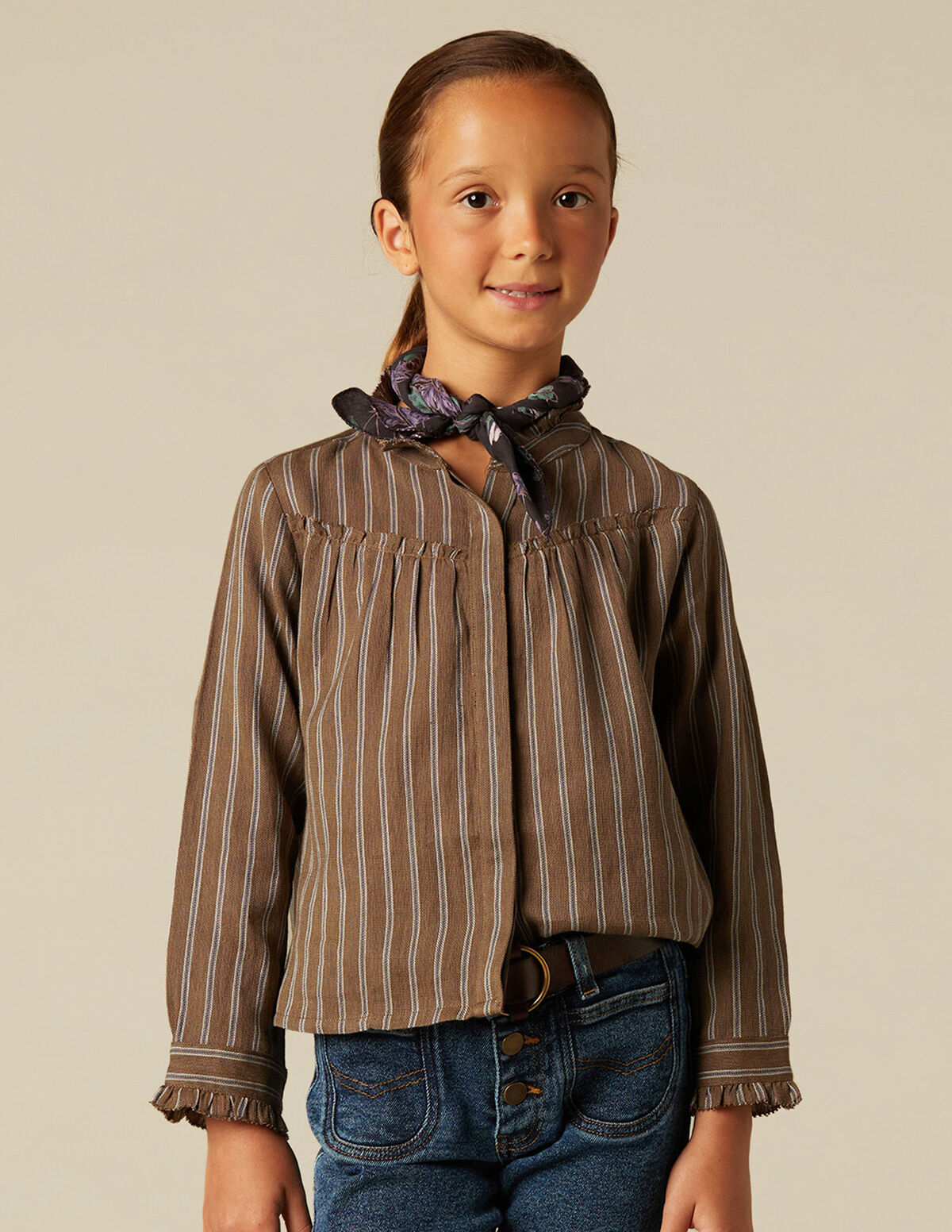 BROWN STRIPED SHIRT