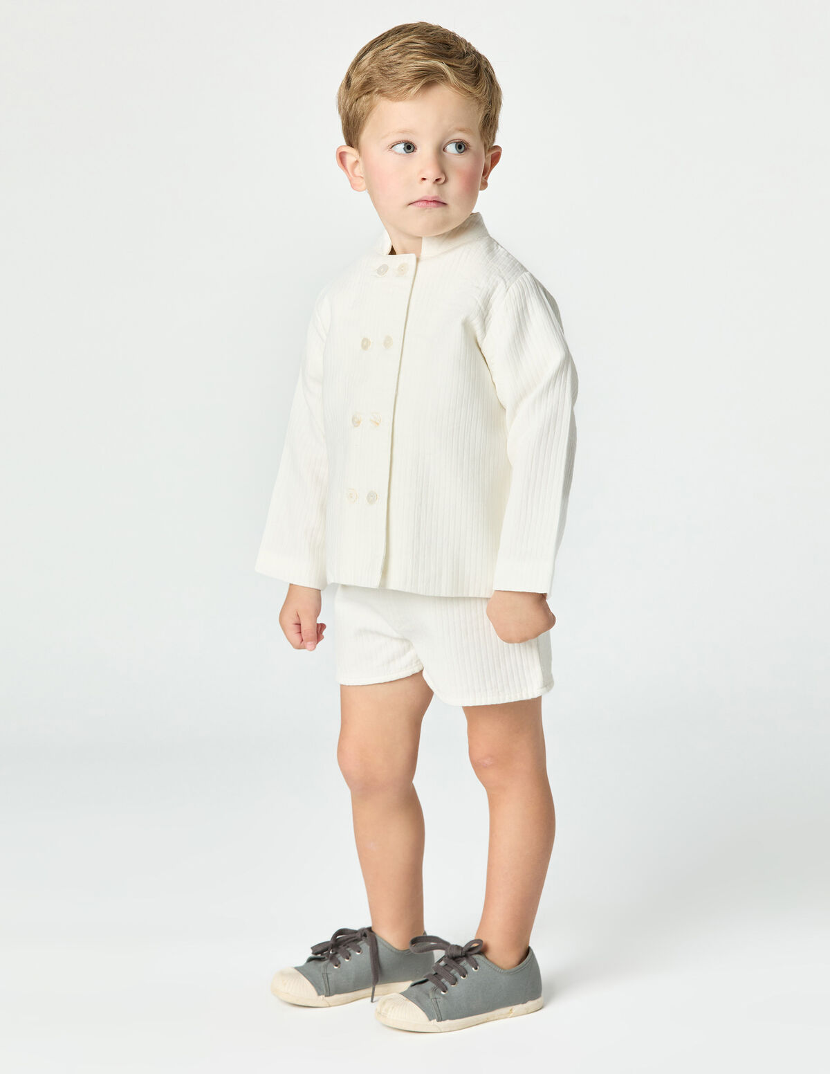 WHITE PIQU&Eacute; JACKET