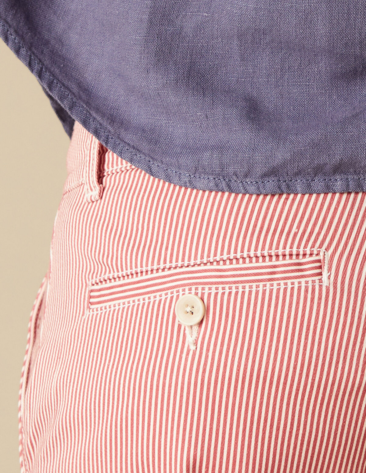 PANTALON CARGO RAYURE BLEU