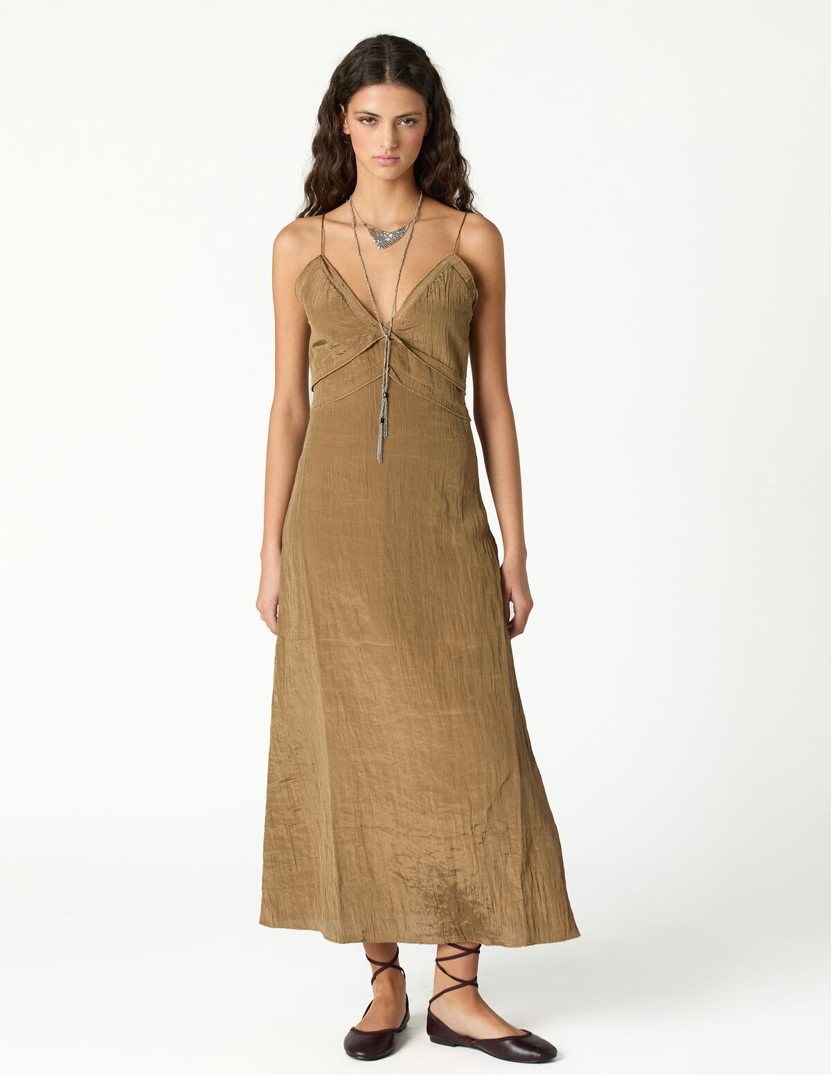 BLACK MIDI SLIP DRESS