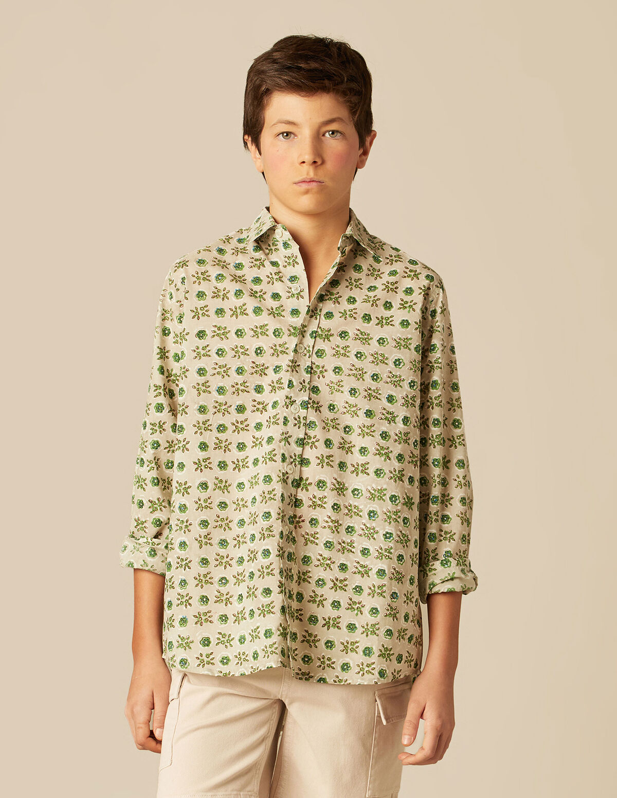 GREEN BRANCH PRINT SHIRT