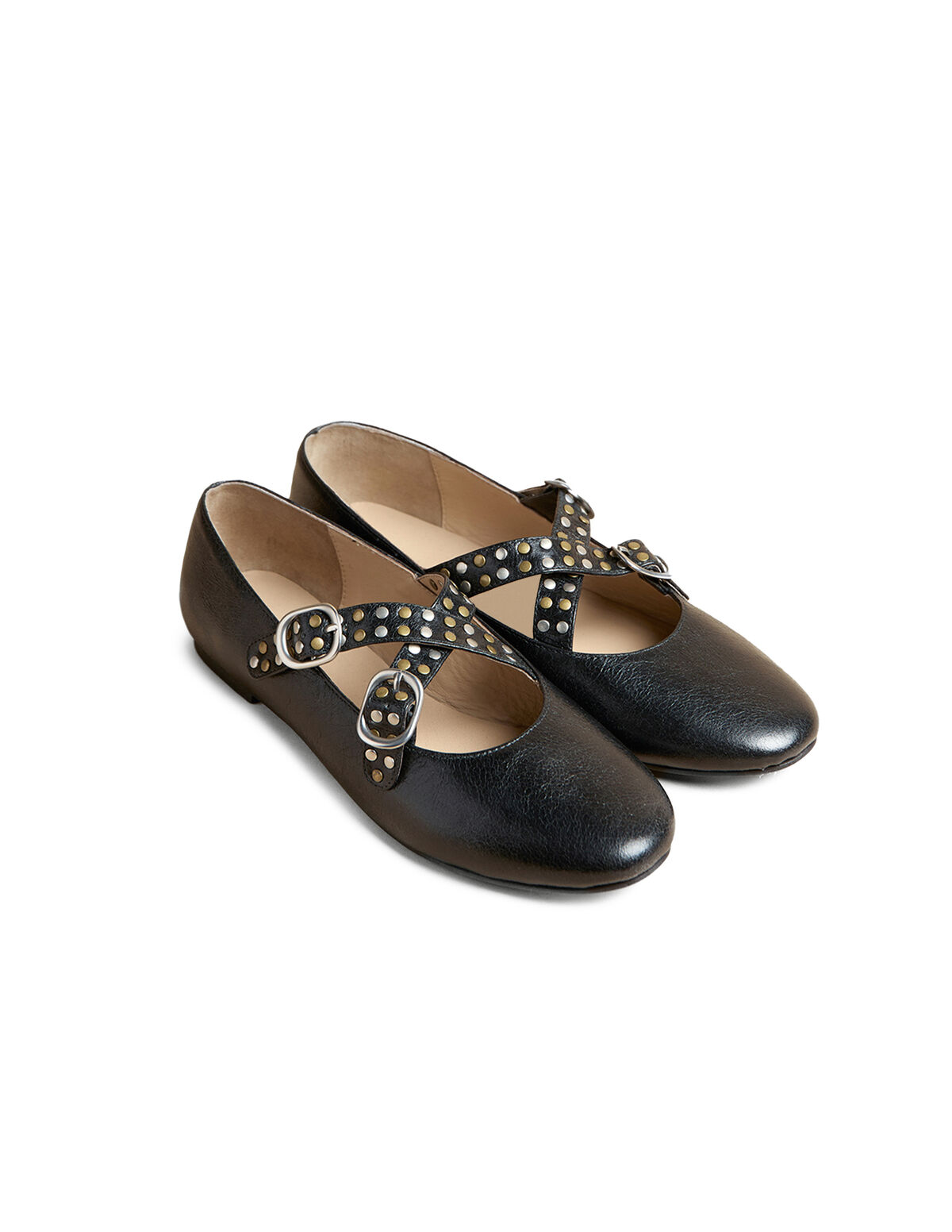 BROWN STUDDED BALLERINA