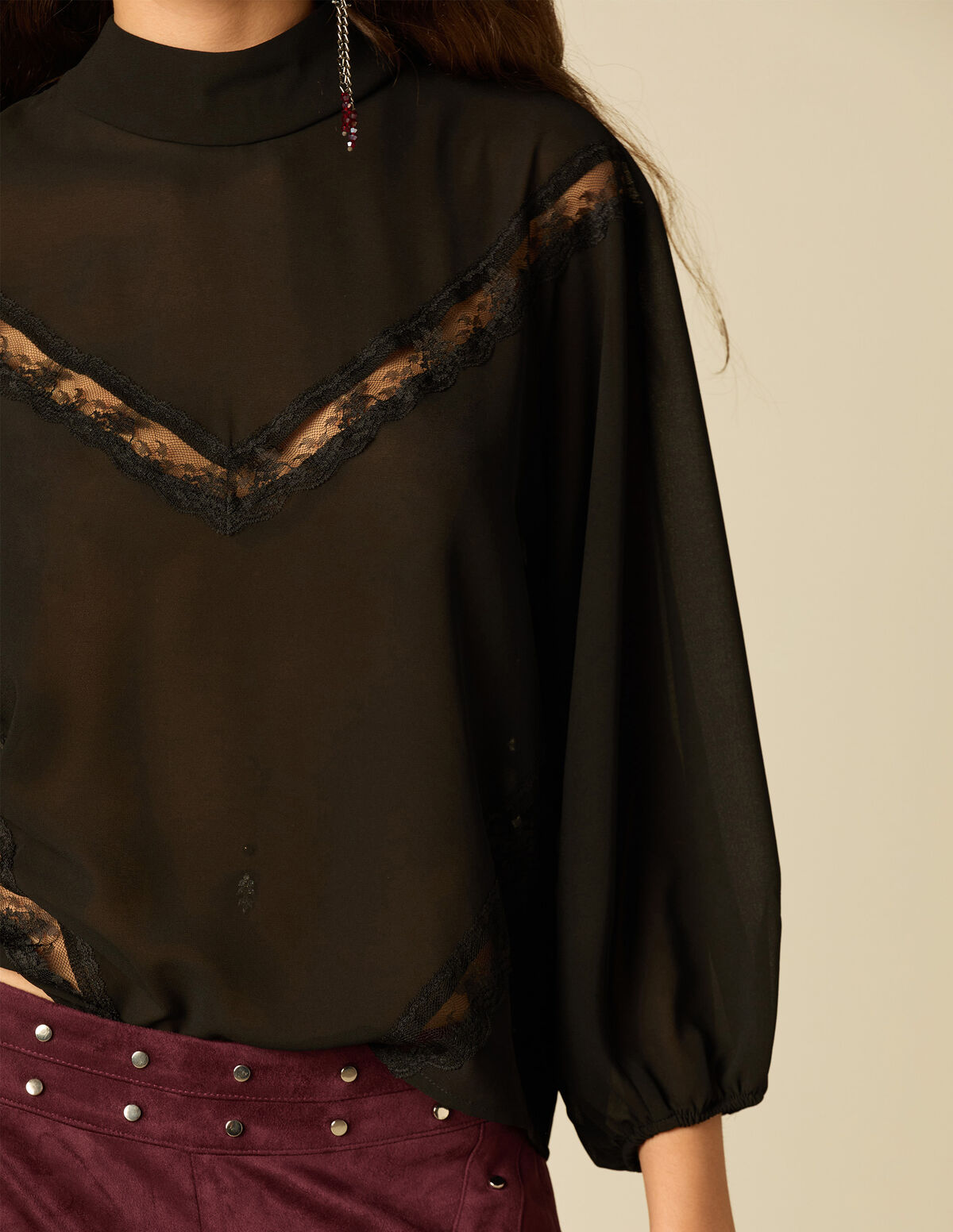 CHEMISE DENTELLE NOIRE