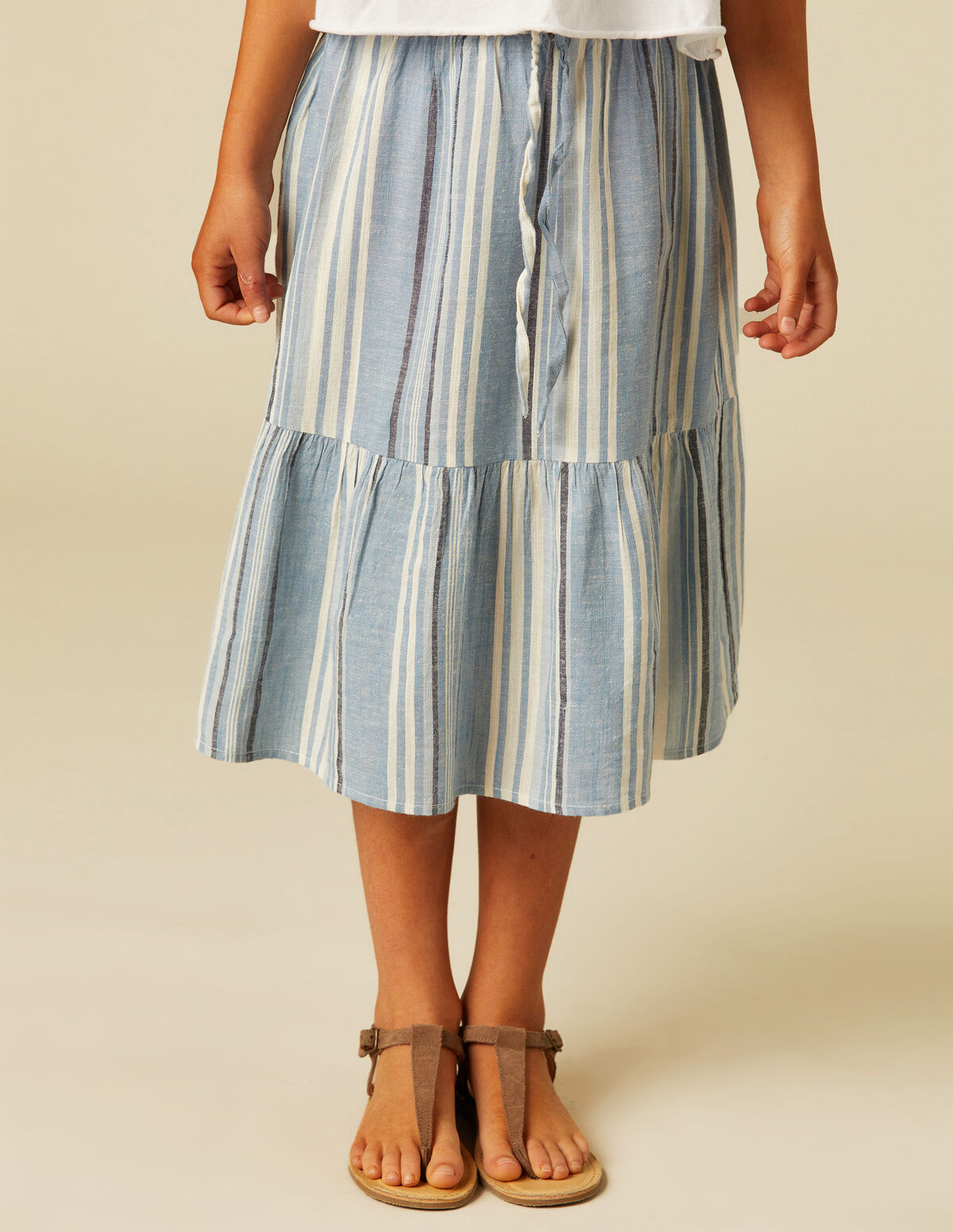 FALDA VOLANTE AZUL RAYA